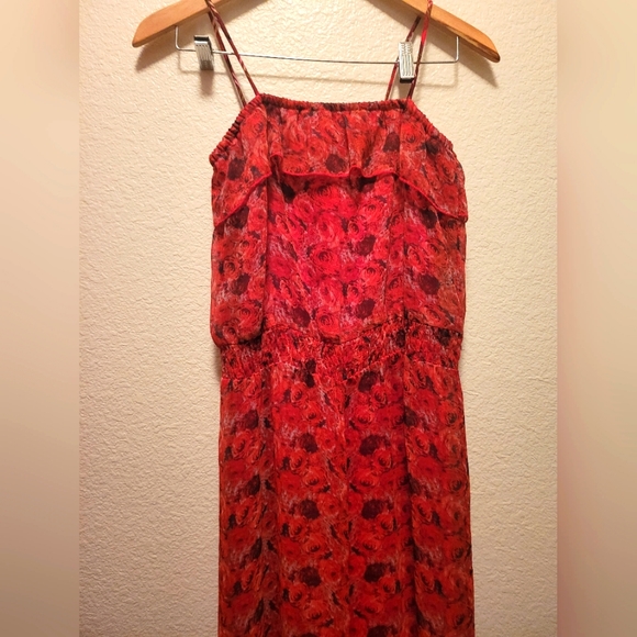 Red Floral Maxi Dress - Picture 1 of 4